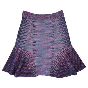MISSONI Purple Blue Pink Metallic Lurex Knit Mermaid Mini Skirt sz 8
